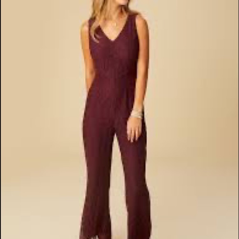 Altar’d State Maddie Jumpsuit - Maroon
